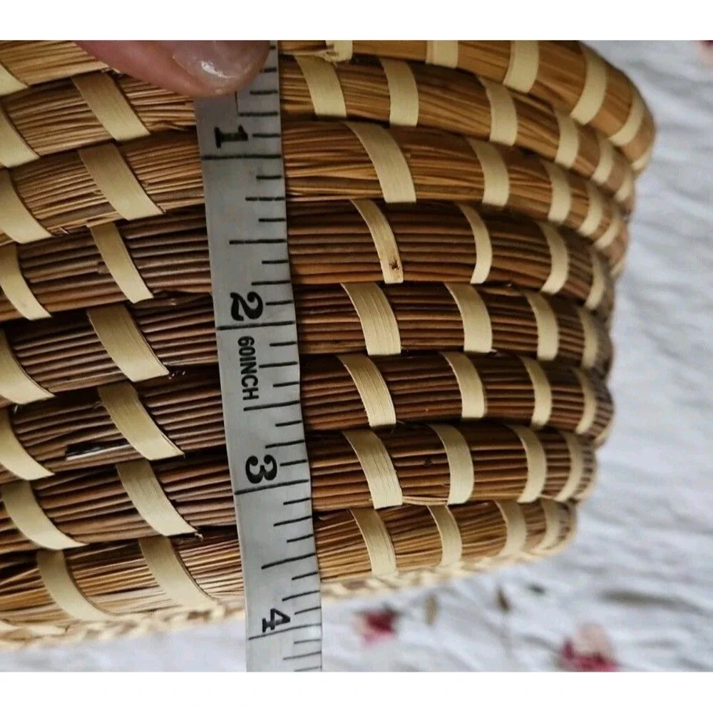 Vintage 90's Charleston South Carolina Sweetgrass Gullah Geechee Basket EUC